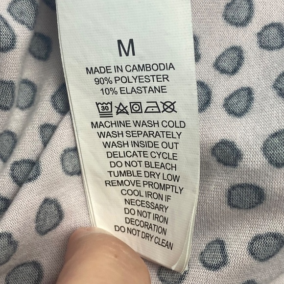 KATE SPADE Blush Pink Black Dots Short Sleeve Long Pant Pajamas Top M/Pant S - Picture 6 of 9